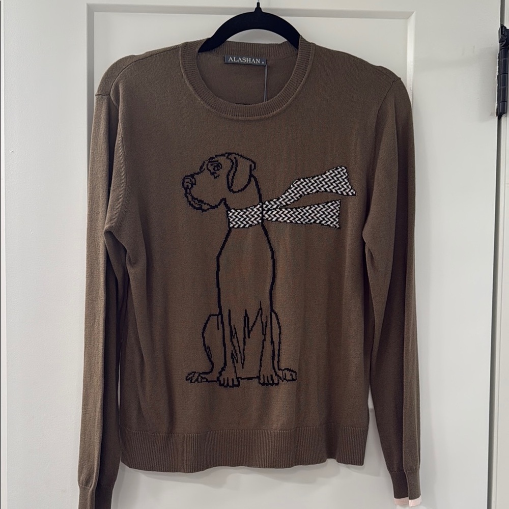 Women’s Medium Alashan Cashmere Brown Dog Sweater